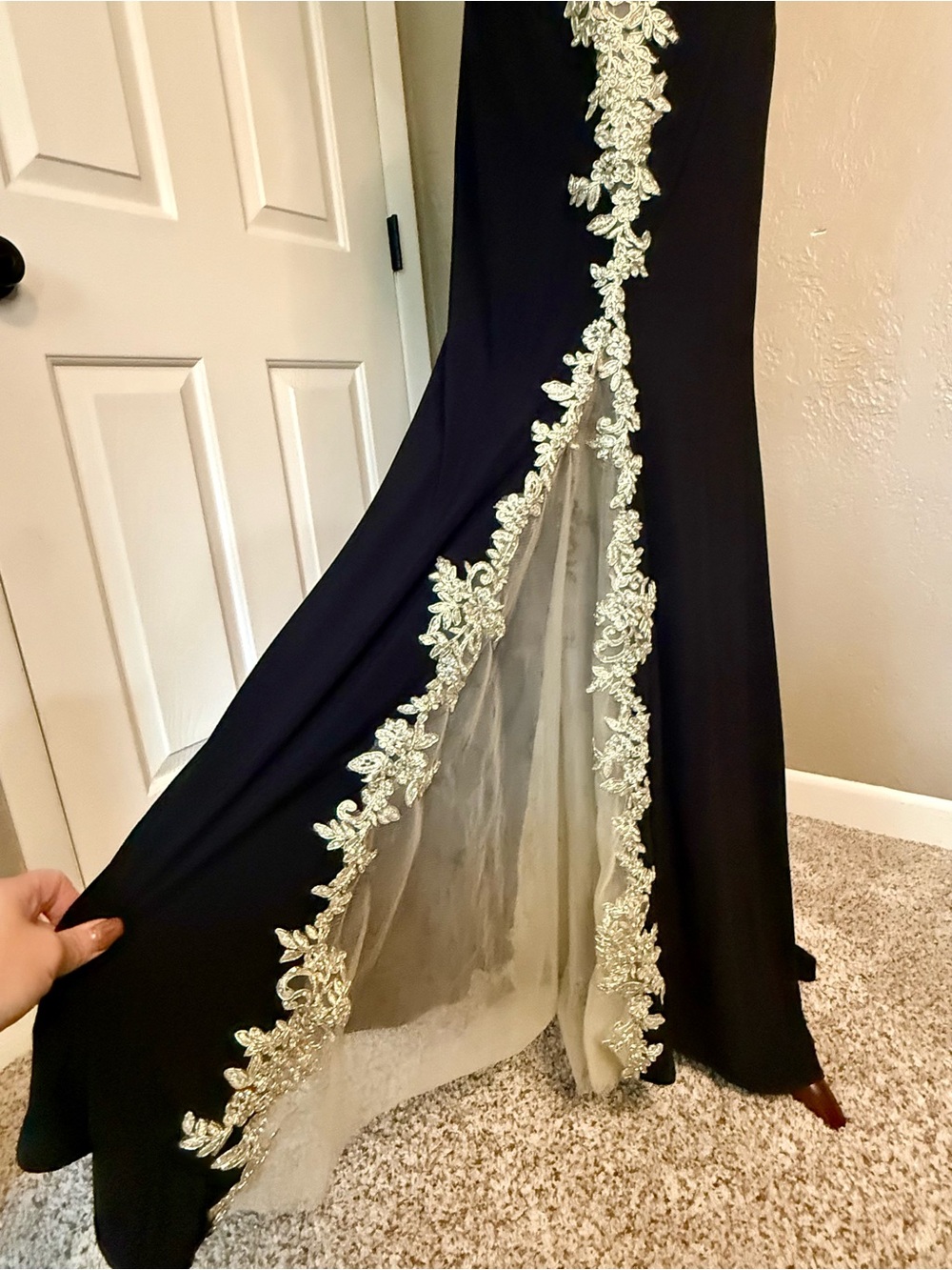 Fiesta Fashion Black Gold Mermaid Formal Gown L - Picture 5 of 14